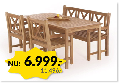 BLOKHUS TEAK HAVEMØBELSÆT - BLACK WEEK